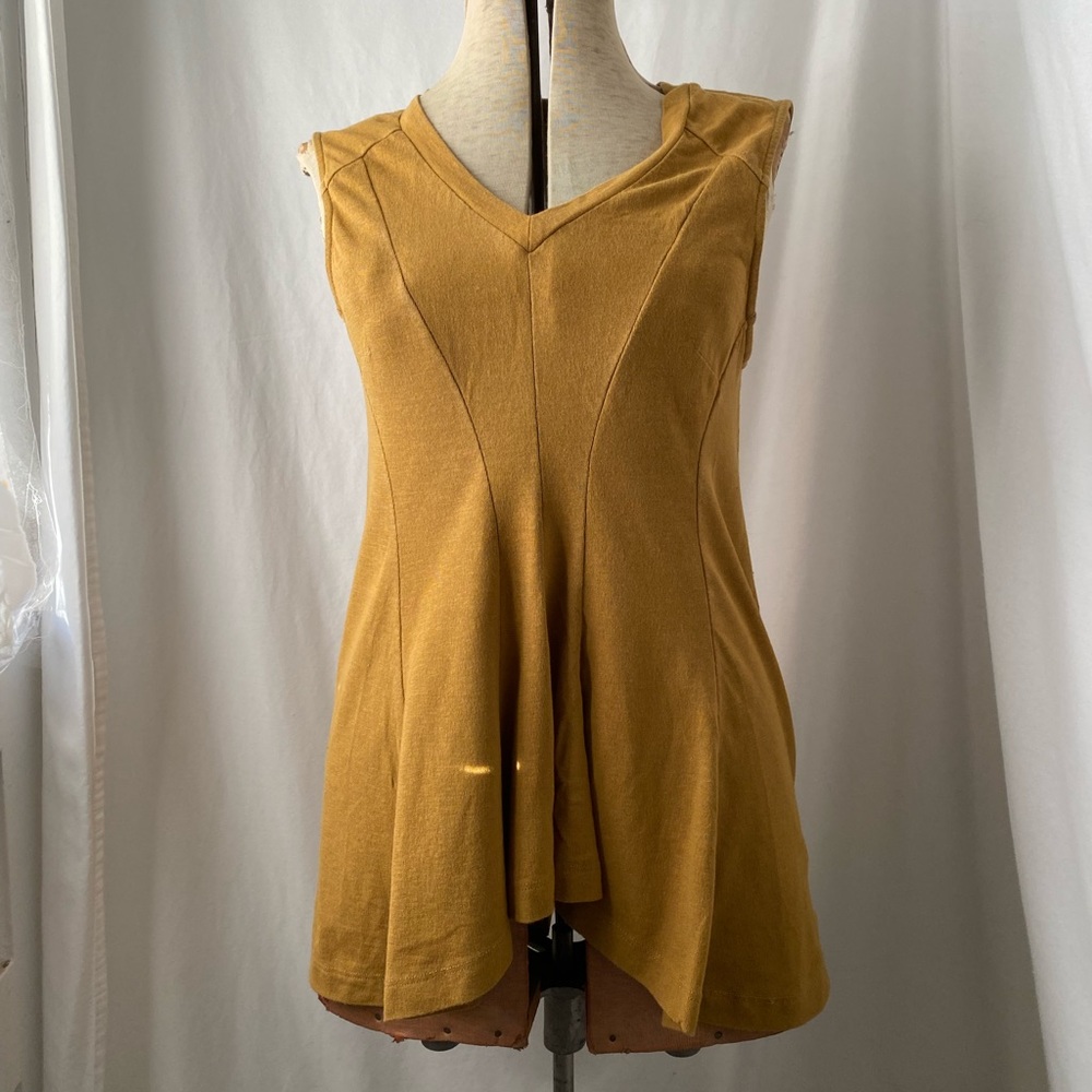 Marni ochre peplum tank tee, size 42